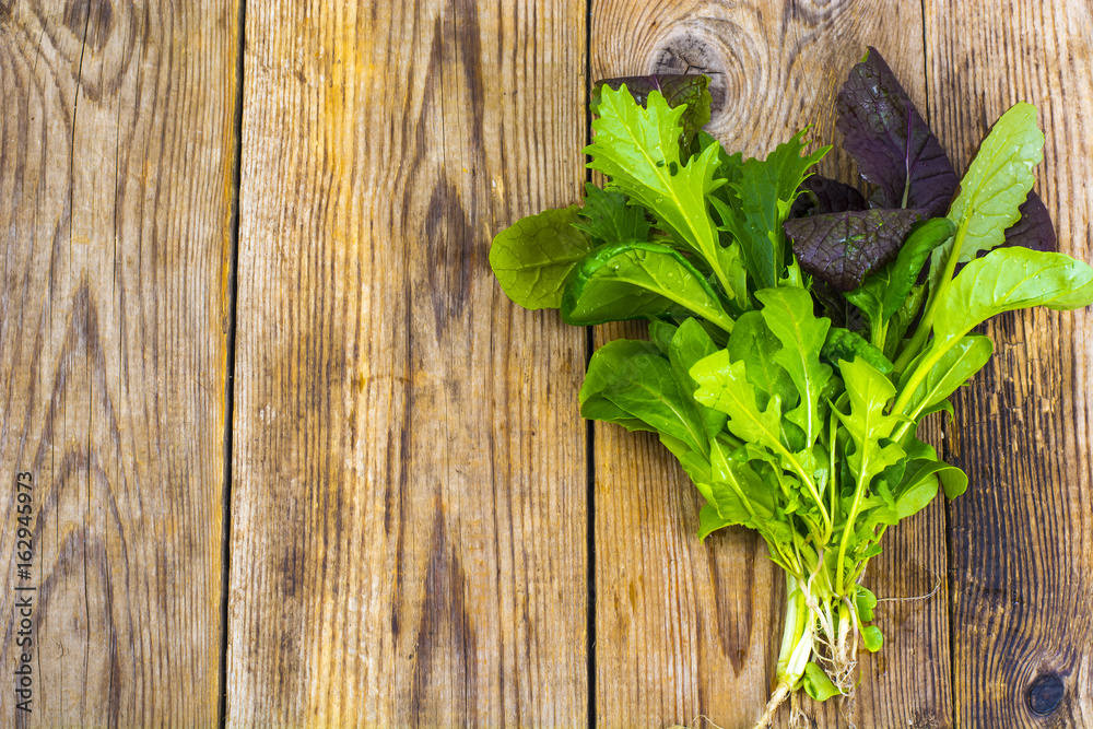 Salad mix of fresh different leaves. Salad mix of fresh different leaves.