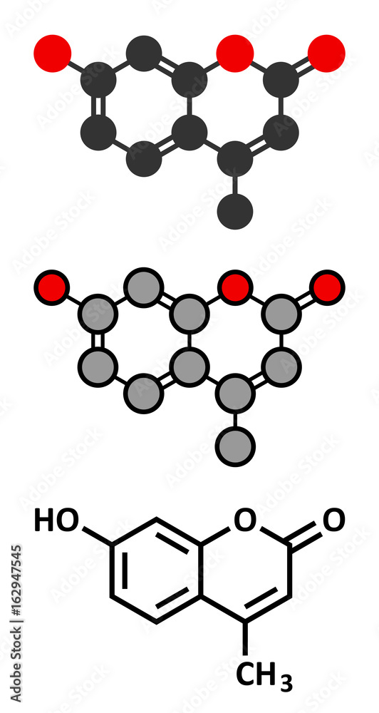 Hymecromone drug molecule.