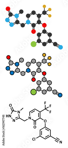 Doravirine HIV drug molecule  non-nucleoside reverse transcriptase inhibitor .