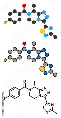 Fezolinetant drug molecule (NK3 receptor inhibitor).