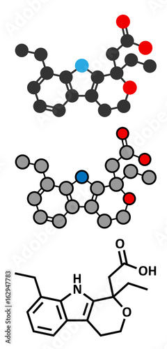 Etodolac NSAID drug molecule.
