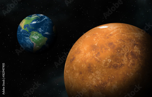 Between Earth and Venus,Elements of this image furnished by NASA