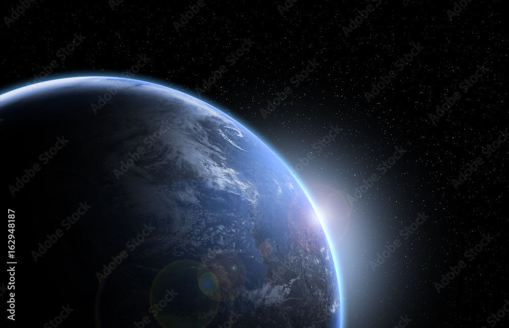 Sunrise wallpaper background, World in space view