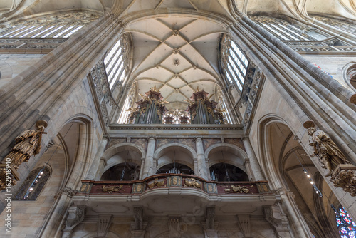 Interior of the St. Vitus, Wenceslaus and Adalbert Cathedral, Prague