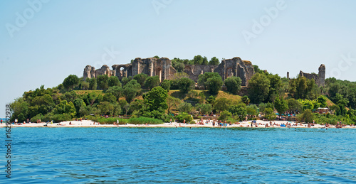 Sirmione, Lake Garda. Italy. view on ruins of Grotto of Catullus,Roman private edifice, June 19, 2017 photo