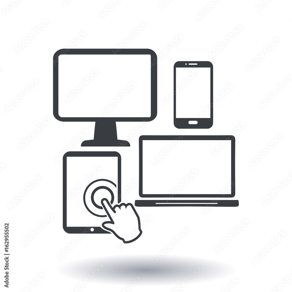Smartphone computer tablet netbook symbol. Flat design. Smartphone computer tablet netbook symbol. Flat design.
