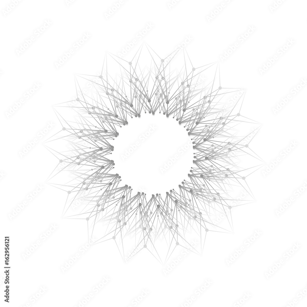 Vector illustration design flower abstract style molecular structure Vector illustration design flower abstract style molecular structure