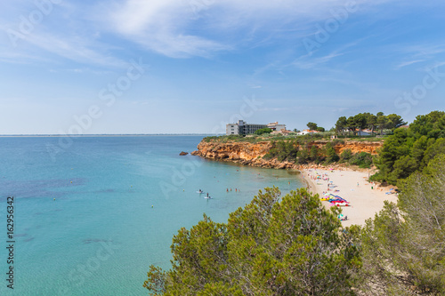 The beach Cap Roig near L'Ampolla, Catalonia, Spain