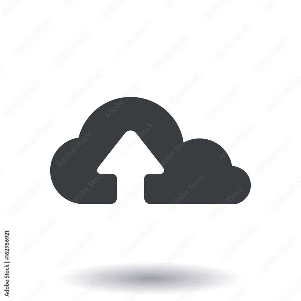 Upload from cloud icon. Upload button. Flat design style. Upload from cloud icon. Upload button. Flat design style.
