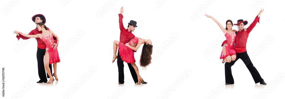 Pair of dancers isolated on the white Pair of dancers isolated on the white