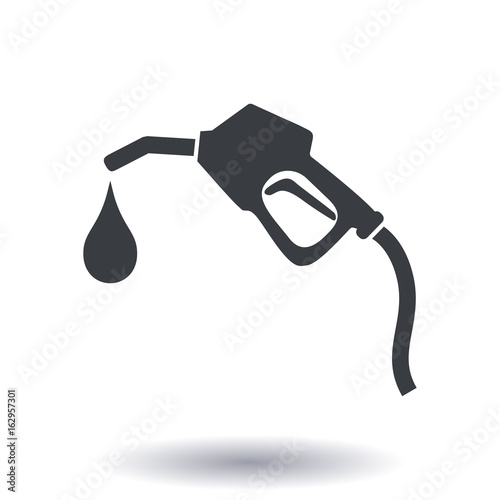 Gasoline pump nozzle sign.Gas station icon. Flat design style.
