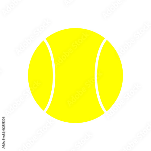 Yellow Tennis Ball Icon Isolated on White Background