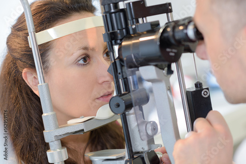 woman having eye test