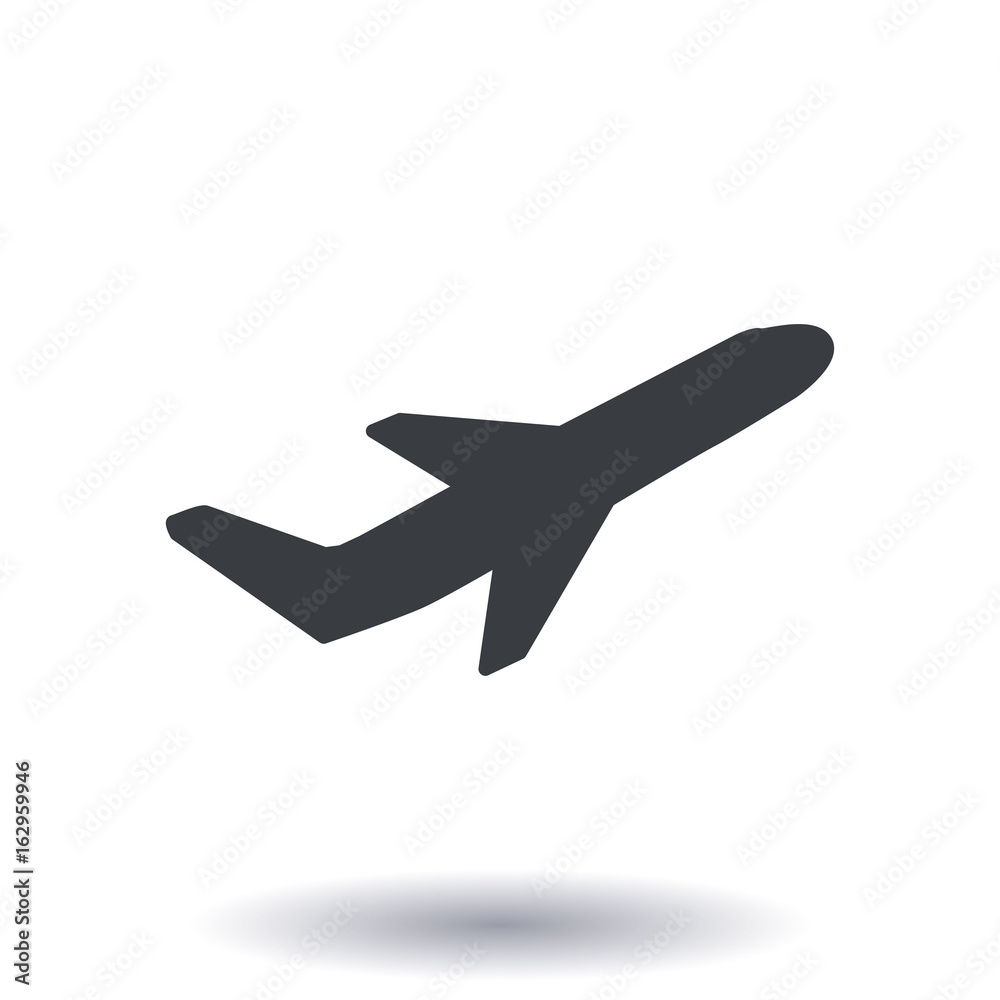 Airplane flight tickets air fly travel takeoff silhouette element. Plane symbol. Travel icon. Flat design. Airplane flight tickets air fly travel takeoff silhouette element. Plane symbol. Travel icon. Flat design.