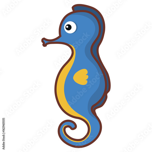 cute seahorse character icon vector illustration design