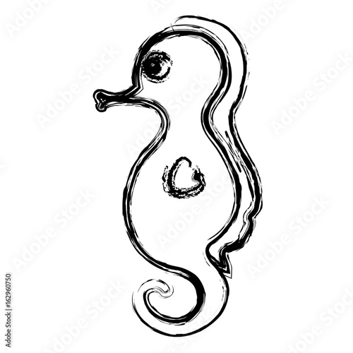 cute seahorse character icon vector illustration design