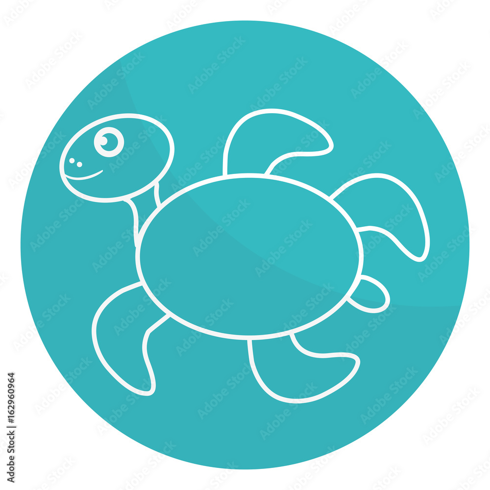 cute turtle character icon vector illustration design