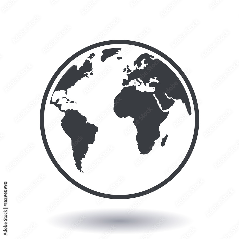Globe icon. Traveling on the planet Earth. Trip around the world. Globe icon. Traveling on the planet Earth. Trip around the world.