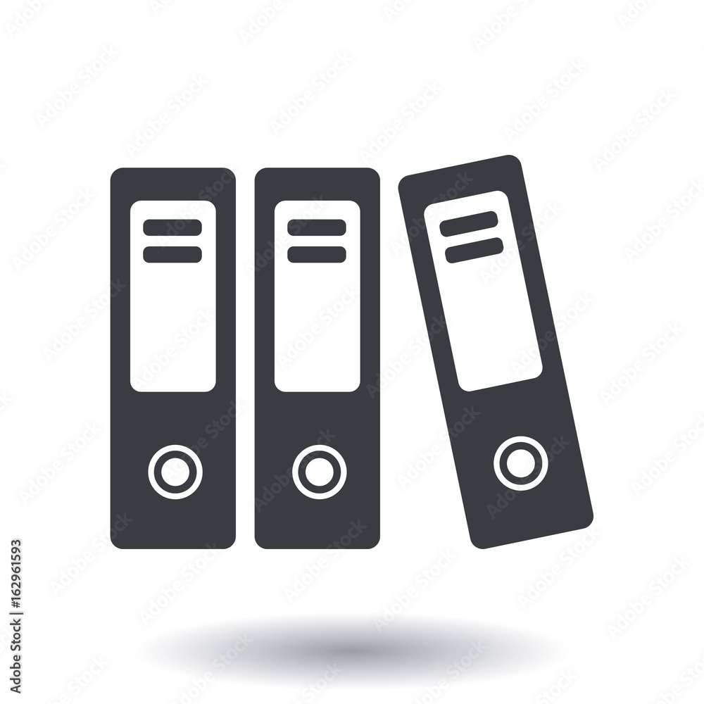 Office folders with papers and documents. Archives folder icon. Office folders with papers and documents. Archives folder icon.