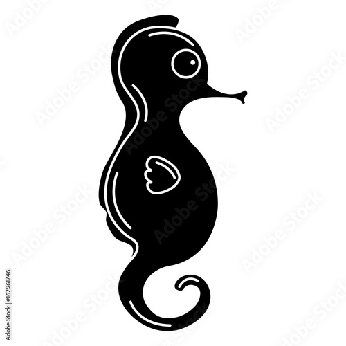 cute seahorse character icon vector illustration design