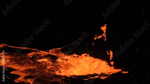 Eruption in the lava lake of the volcano Erta Ale, Ethiopia