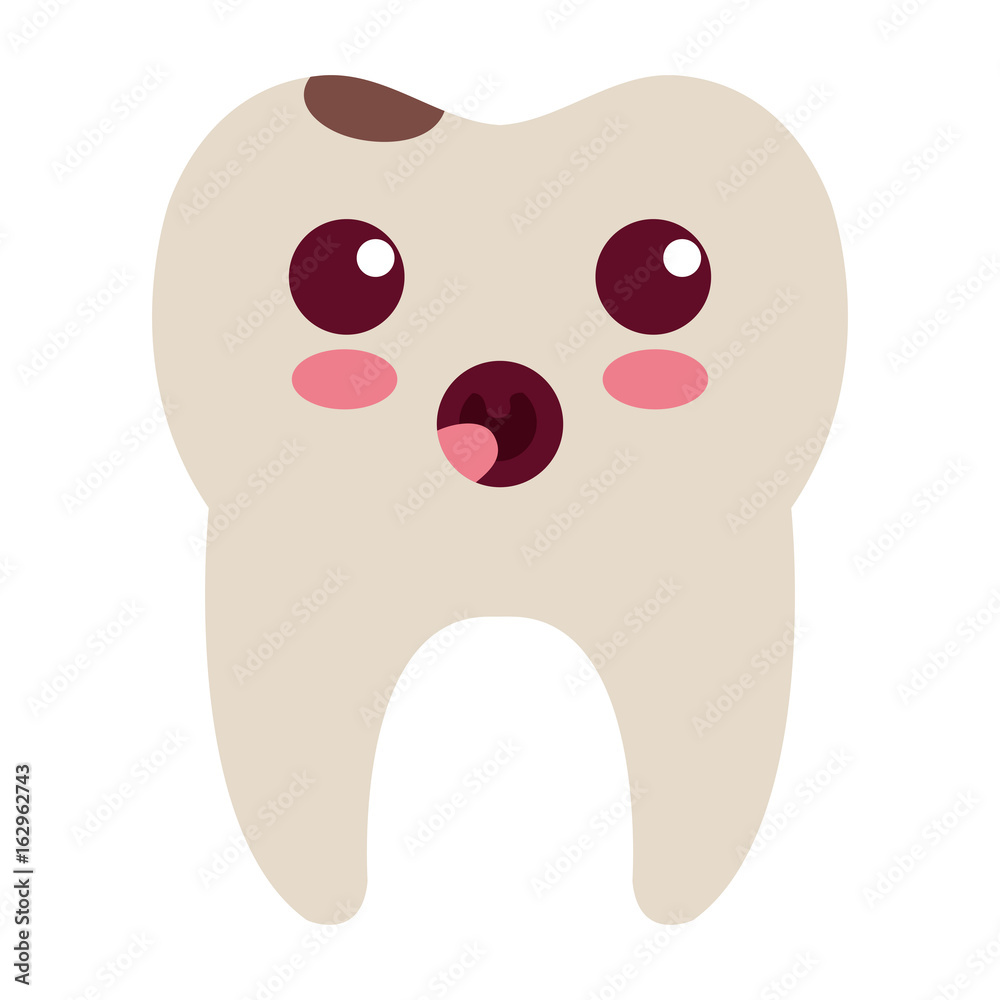 tooth character with caries vector illustration design tooth character with caries vector illustration design
