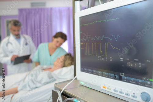 electrocardiograph monitor in hospital photo