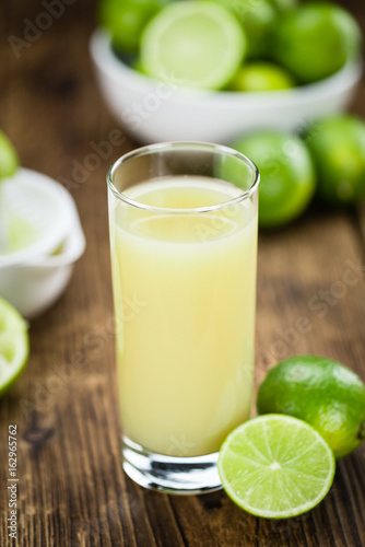Portion of Fresh Lime Juice (selective focus)