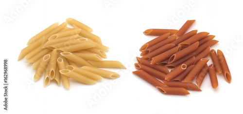 Tricolor spiral pasta, raw food
