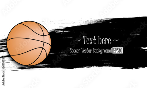 Hand drawn grunge banners with basketball