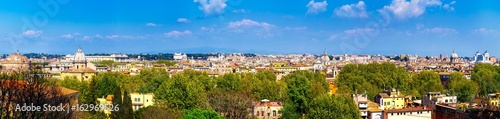 Skyline of Rome, Italy. Panoramic view of Rome architecture and landmark, Rome cityscape. Rome postcard © daliu