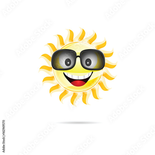 sun cartoon with sunglasses illustration one