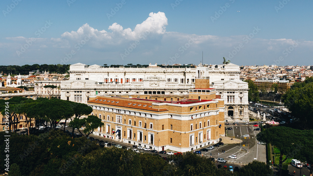 Corte Suprema di Cassazione in Rome, Italy. View from Castel Sant'Angelo.