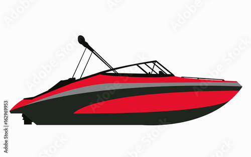 High speed motor boat vector illustration isolated on white photo