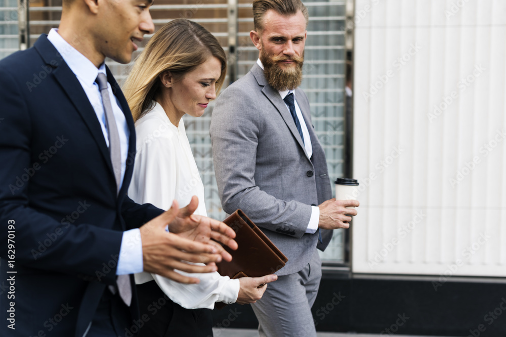 Businesspeople Talk Men Women Notebook Businesspeople Talk Men Women Notebook
