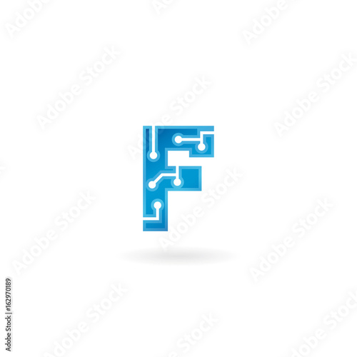 Free Download Letter F icon. Technology Smart logo, computer and data related business, hi-tech and innovative, electronic. - GFXLoad