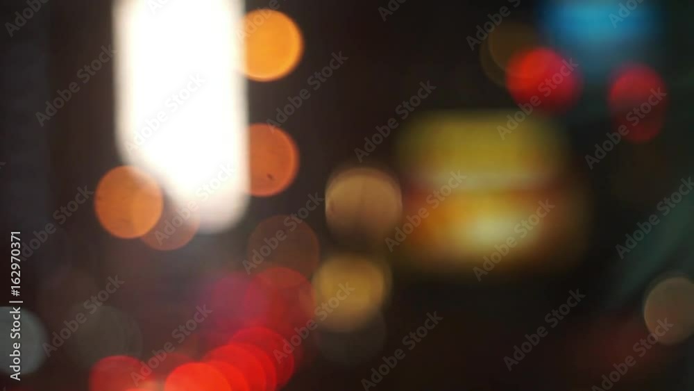4k defocused city lights bokeh abstract motion background