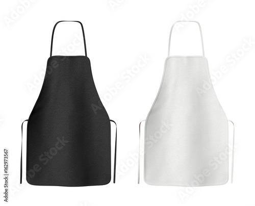 Foto Two blank black and white aprons