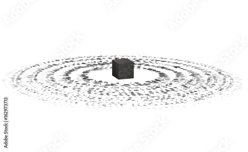 Holy Kaaba in Mecca. Hajj and umrah. Abstract illustration. Vector