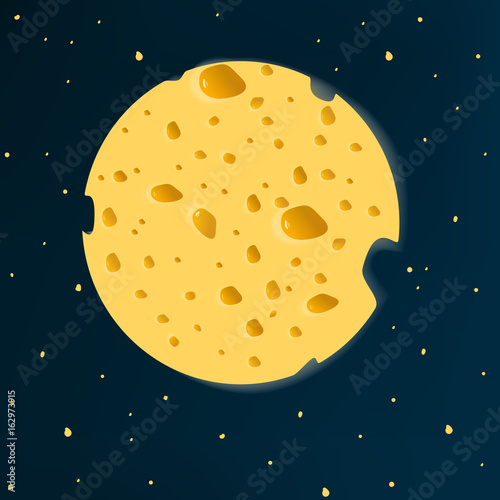cheese moon. vector