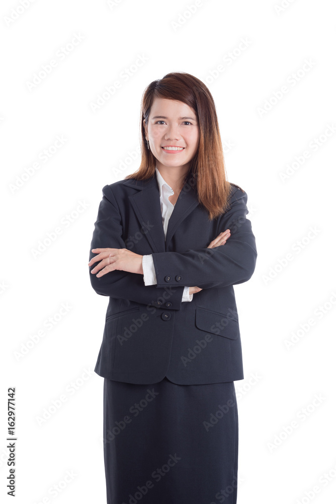 Beautiful asian businesswoman smiling over white Beautiful asian businesswoman smiling over white