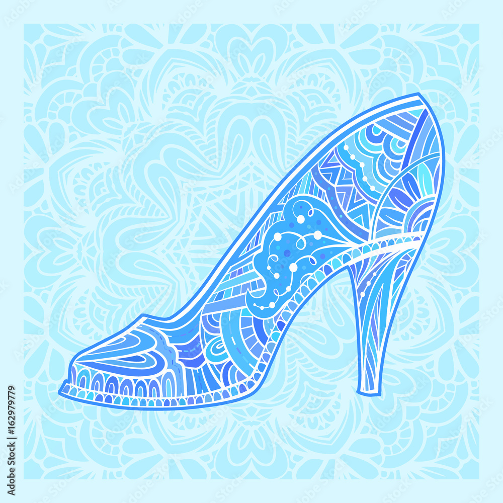 Hand drawn zen doodle high heel shoe Hand drawn zen doodle high heel shoe