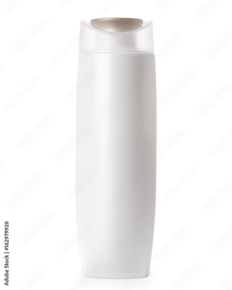White shampoo bottle., Isolated on a white background. White shampoo bottle., Isolated on a white background.