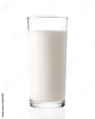 Glass of milk., Isolated on a white background.