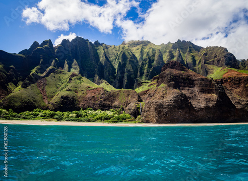 Honopu, Napali Coast From Water, Kauai, Hawaii