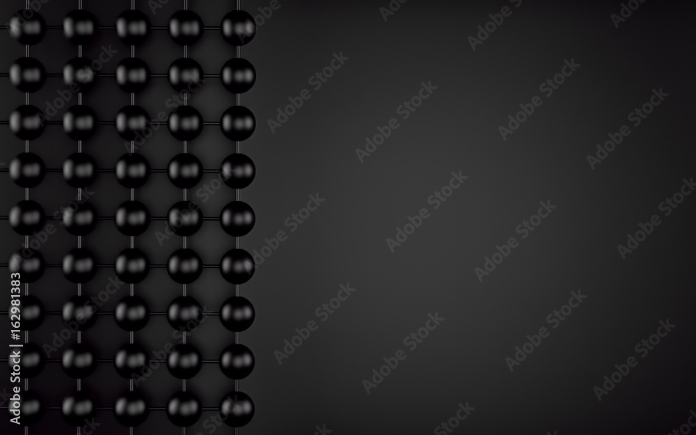 Fototapeta premium Czarny abstrakcjonistyczny sfery piłki tło dla twój projekta. Renderowania 3d