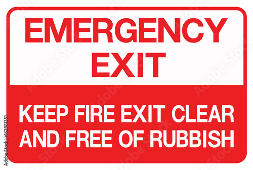 emergency exit, fire extinguisher sign