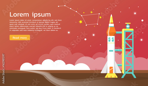 The big dipper and space shuttle illustration.vector design
