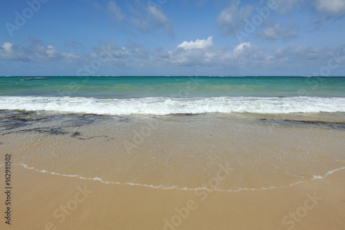 Emply beach and tropical ocean