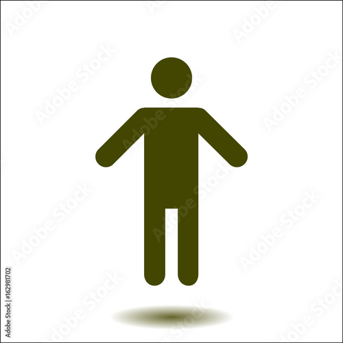 Human male sign icon. Male toilet. Flat style. A gender symbol is a pictogram used to represent either biological sex.